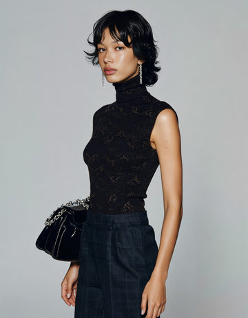 Autumn Sweater Tight Fit Long Sleeve High Collar No Sleeve Casual Style Regular Length Women's Top Fashion Comfortable Knitwear