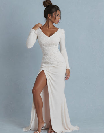 Autumn Tight Fit Dress One Shoulder Straight Sleeve Floor Length Party Skirt Style A-Line Elegant Women's Clothing