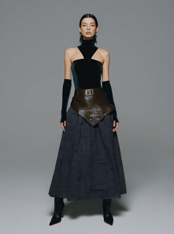 Winter Casual Loose Mid-Length Skirt Regular Waistline A-Line Skirt Women's Fashionable Winter Clothing