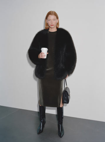 Fur One Women's Casual Style Fur Coat Winter Clothes Integrated Leather And Fur Outerwear