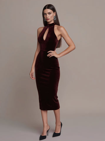 Autumn Tight Fit Mid-Length Dress With Half High Collar And Sleeveless Style Casual Bodycon Skirt For Women