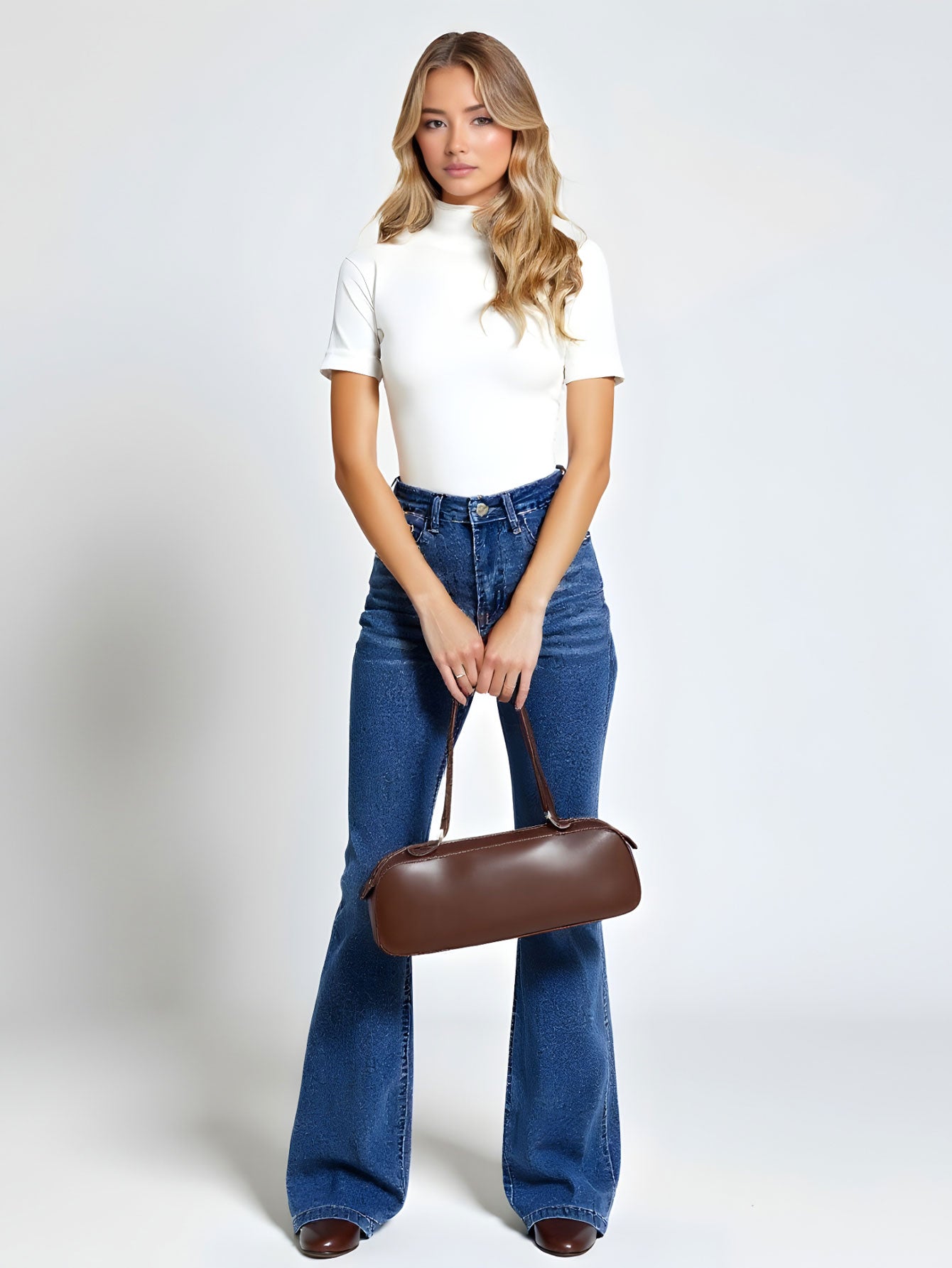 Micro Flared Jeans Women's Spring Stretch Retro Chic Slim Horseshoe Mop Pants American Style Fashion