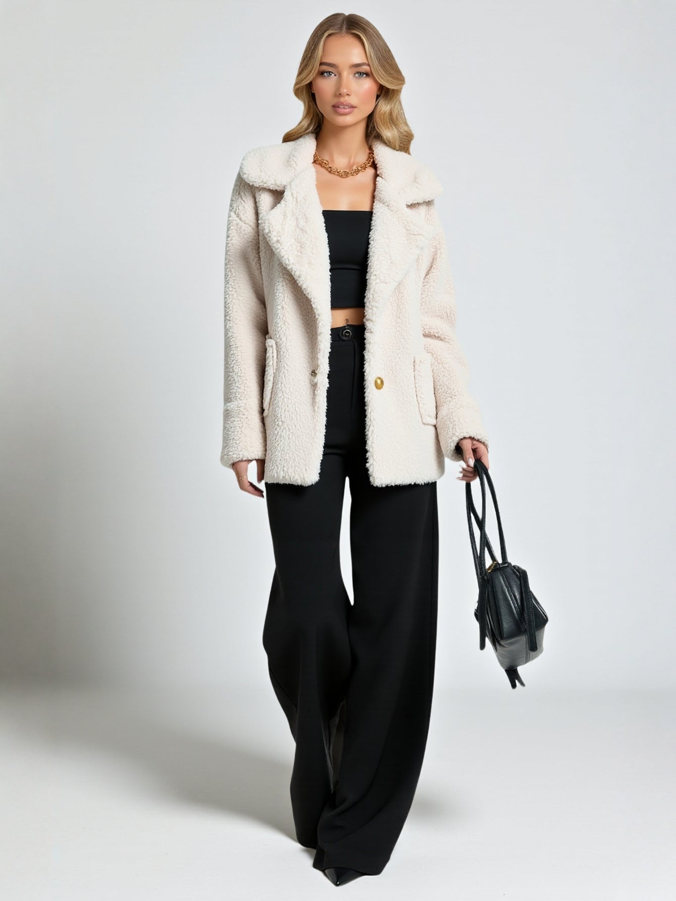 Women's Plush Coat Autumn Winter Fashion Casual Outerwear Europe United States New Design