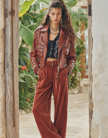 Women's Casual Leather Coat Spring Dress Autumn Style Outerwear Fashionable And Stylish Women's Leather Jacket for All Seasons