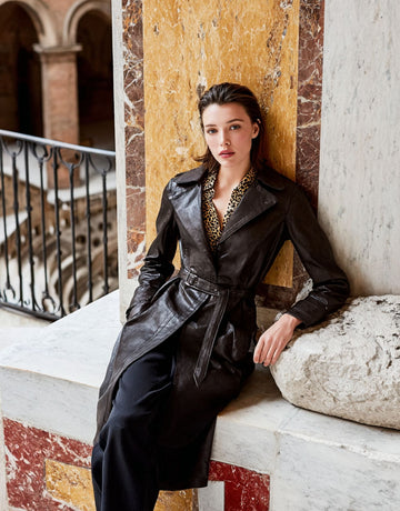 Women's Autumn Winter Coats Retro Vintage Streetwear Solid Color Long Sleeve Lapel Sashes Long Coats