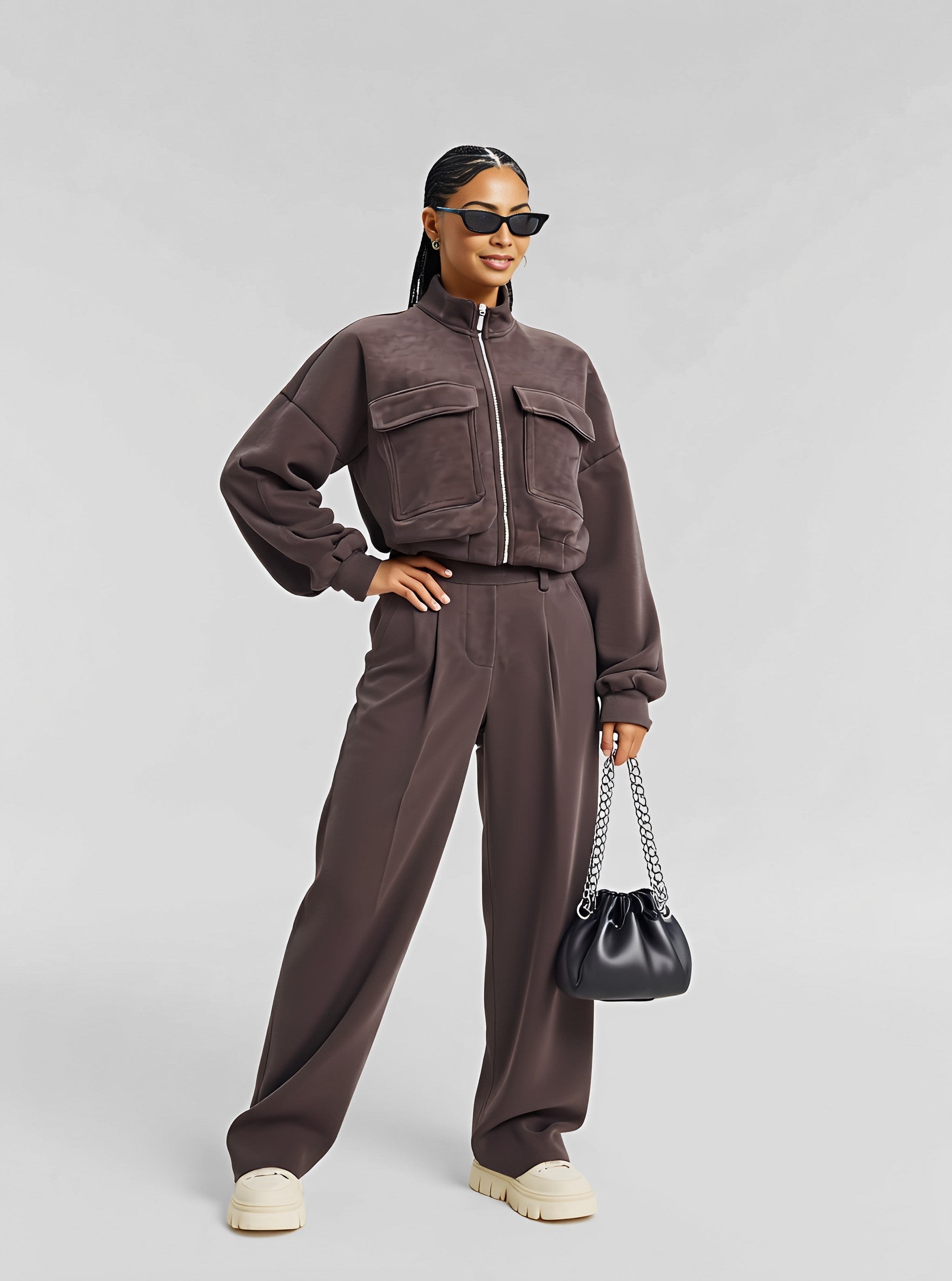 Autumn Winter Casual Fit Suit Trousers Women's Fashion Ensemble Long Pants Set Comfortable Style For Business And Leisure