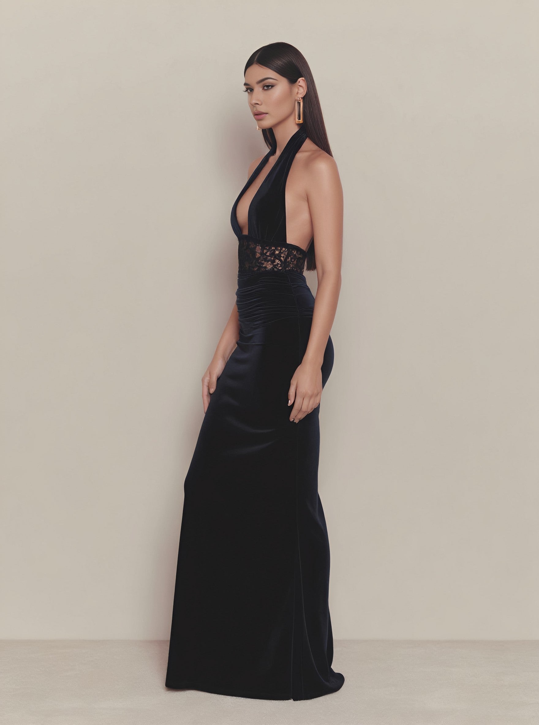 Autumn Tight Fit Floor-Length Sleeveless Hanging Neck Collar Casual Style Dress Women's Skirt Category Long Dress