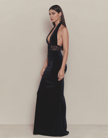 Autumn Tight Fit Floor-Length Sleeveless Hanging Neck Collar Casual Style Dress Women's Skirt Category Long Dress