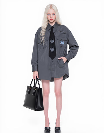 Loose Fit Casual Shirt Autumn Turn-down Collar Standard Length Women's Top Fashion Style Classic