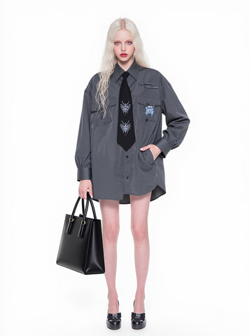 Loose Fit Casual Shirt Autumn Turn-down Collar Standard Length Women's Top Fashion Style Classic