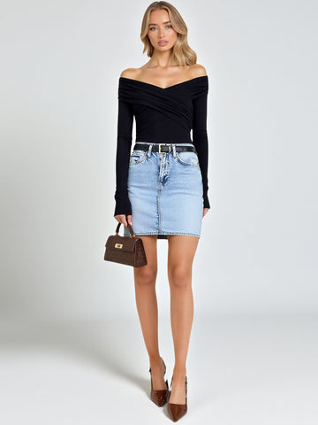 Autumn Winter T-Shirts 2025 Women's Sexy French Plain Long Sleeve Off Shoulder Skinny Fit Dating T-Shirts