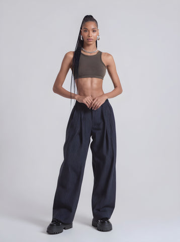 Women's Pants Summer Fashion Daily 2025 Trendy Chic Striped No Sleeve Full Length Casual Pants