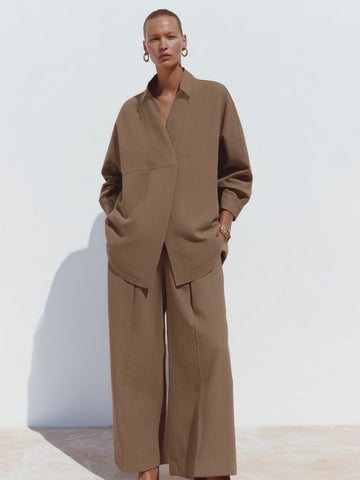 2025 Women's Autumn Winter Shirts Daily Fashion Solid Color Long Sleeve Lapel Regular Fit Casual Basic Shirts