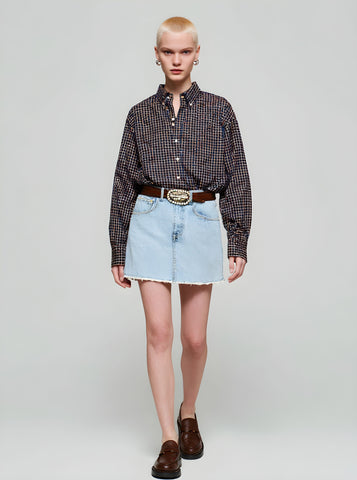 Women's Shirts Autumn Winter 2025 Buttoned Detailed Checked Long Sleeve Turn-down Collar Casual Shirts