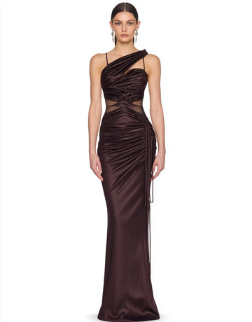 Summer Dress Floor-Length Sleeveless Asymmetrical Shoulder Design Close-Fitting Style Casual Women's Skirt Ensemble