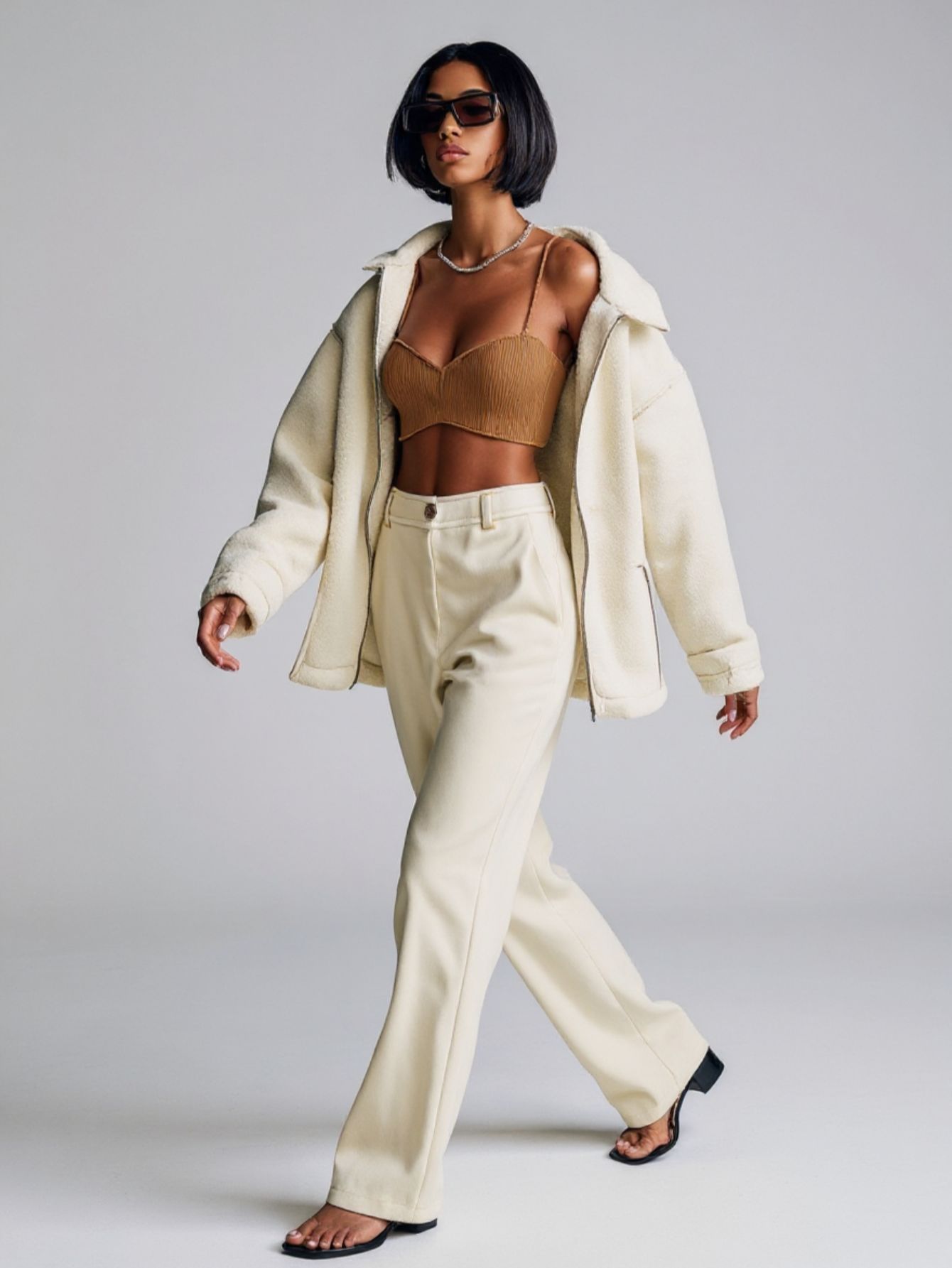 Women's Coat Autumn Casual 2025 Plain Lapel Long Sleeve Short Daily Coat