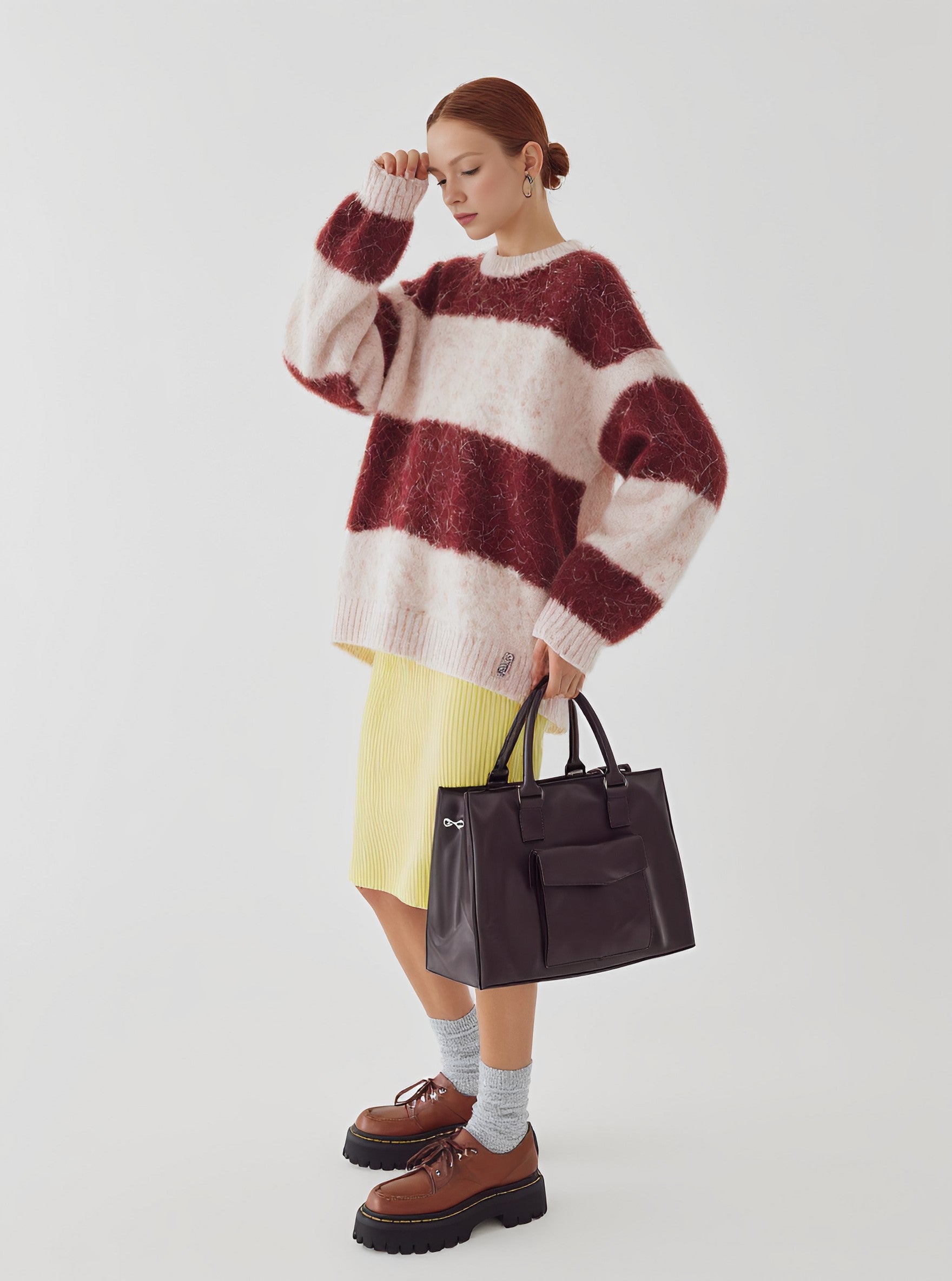 Loose Fit Long Sleeve Round Neck Sweater Winter Casual Wear Straight Tube Sleeve Comfortable Length Regular Style Women's Top