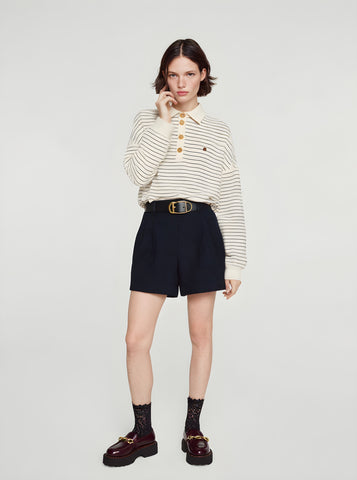 Women's Shirts Autumn Winter Fashion Daily 2025 Elegant Chic Striped Long Sleeve POLO Shirts