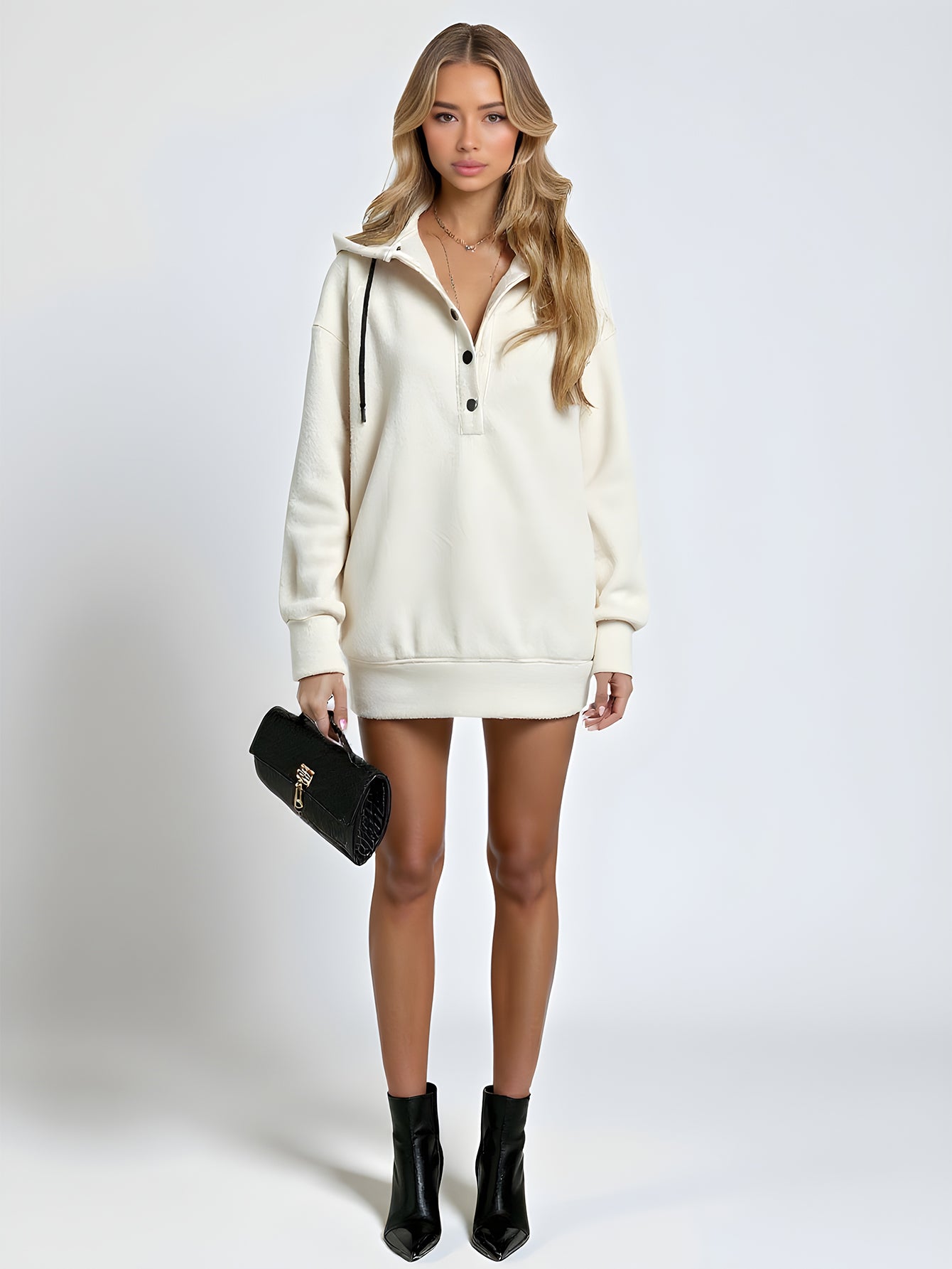 Autumn Hoodies 2025 Women's Casual Plain Long Sleeve Single Breasted Basics Drawstring Basics Hoodies