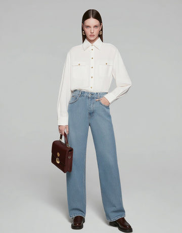 Women's Shirts Autumn Winter 2025 Elegant Buttoned Plain Long Sleeve Turn-down Collar Casual Shirts