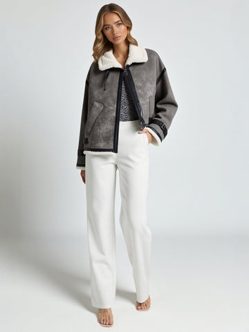 Winter Fashion Joker Loose Fit Double-Sided Jacket Coat European American Style Casual Outerwear for Women