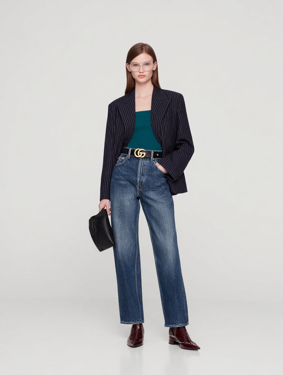 Women's Blazers Autumn Winter Fashion Daily 2025 Trendy Elegant Striped Long Sleeve Lapel Casual Blazers