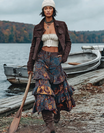 Spring Autumn Mid-Length Casual Skirt Regular Waistline A-Line Dress Stylish Elegant Women's Fashion Outerwear