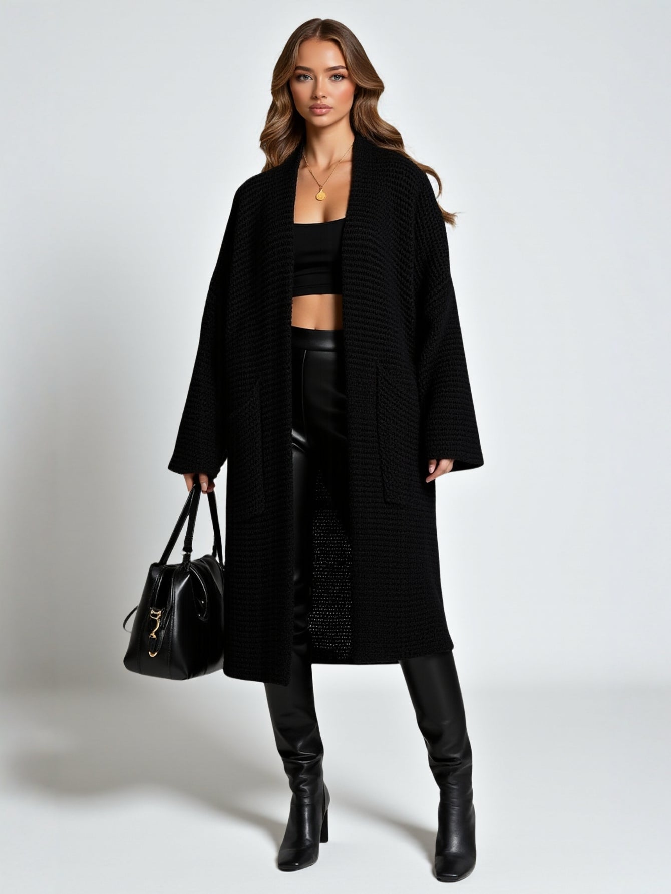 Women's Loose Thick Needle Sweater Cardigan Jacket Autumn Winter New Independent Station European American Export Clothing