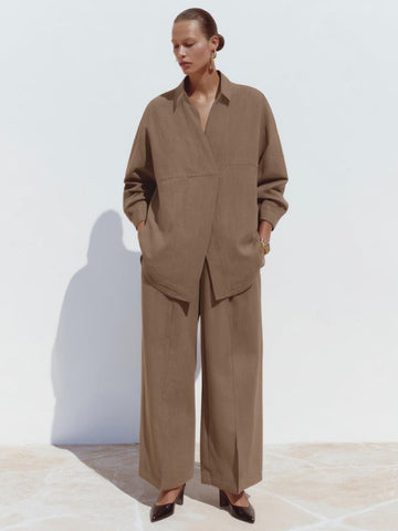 2025 Women's Autumn Winter Shirts Daily Fashion Solid Color Long Sleeve Lapel Regular Fit Casual Basic Shirts