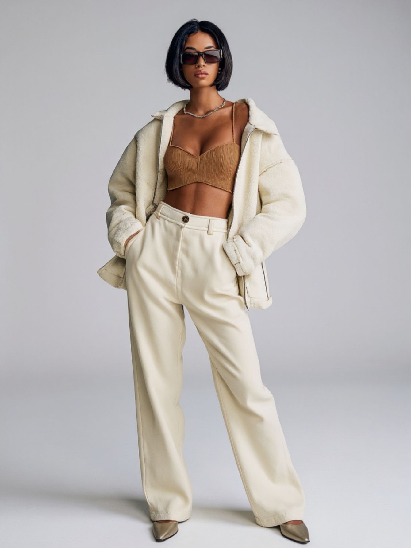 Women's Coat Autumn Casual 2025 Plain Lapel Long Sleeve Short Daily Coat