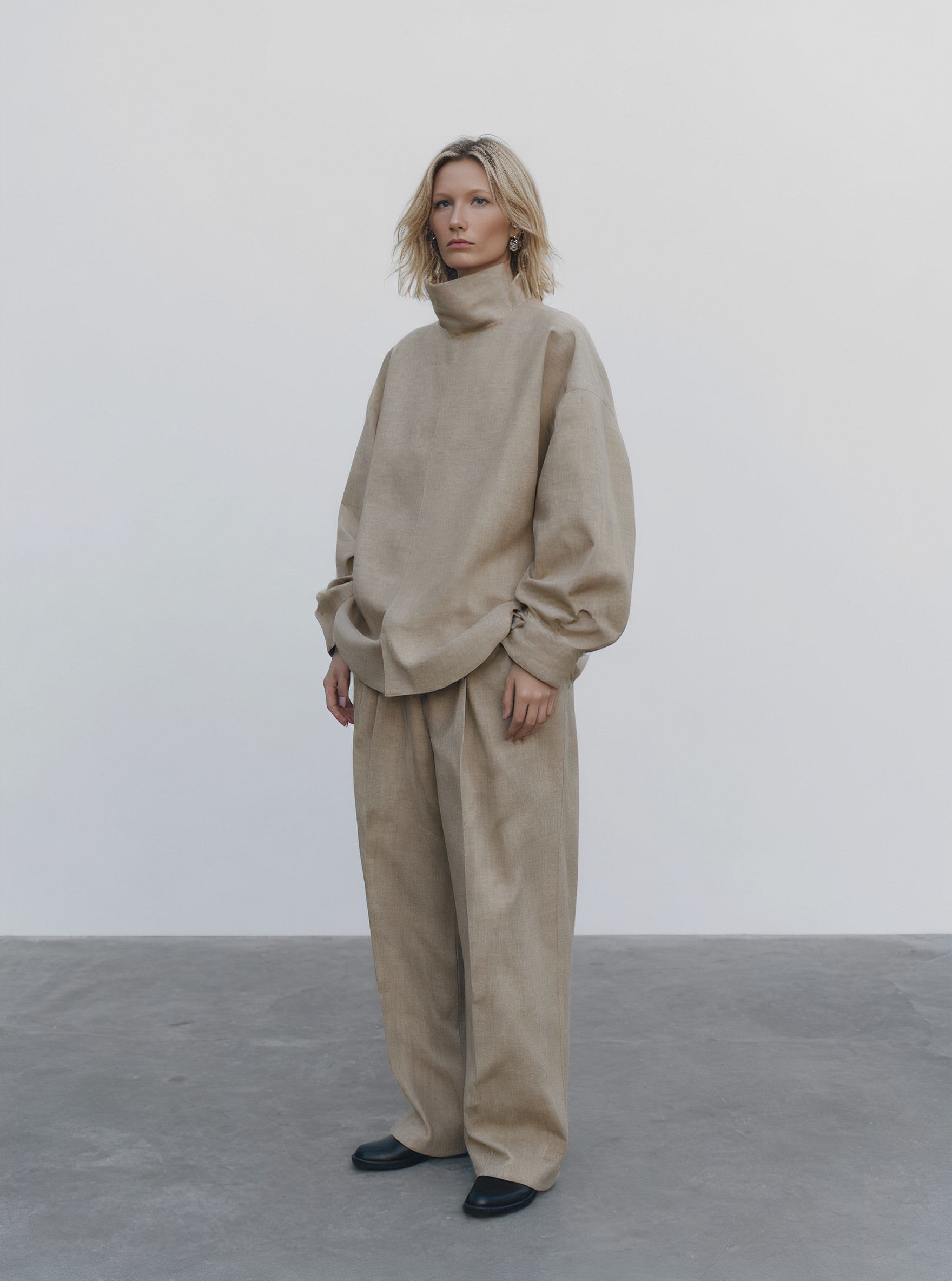 Loose Fit Casual Suit Trousers Autumn Women's Fashion Wide Leg Pants Ensemble Comfortable Workwear Casual Outfits