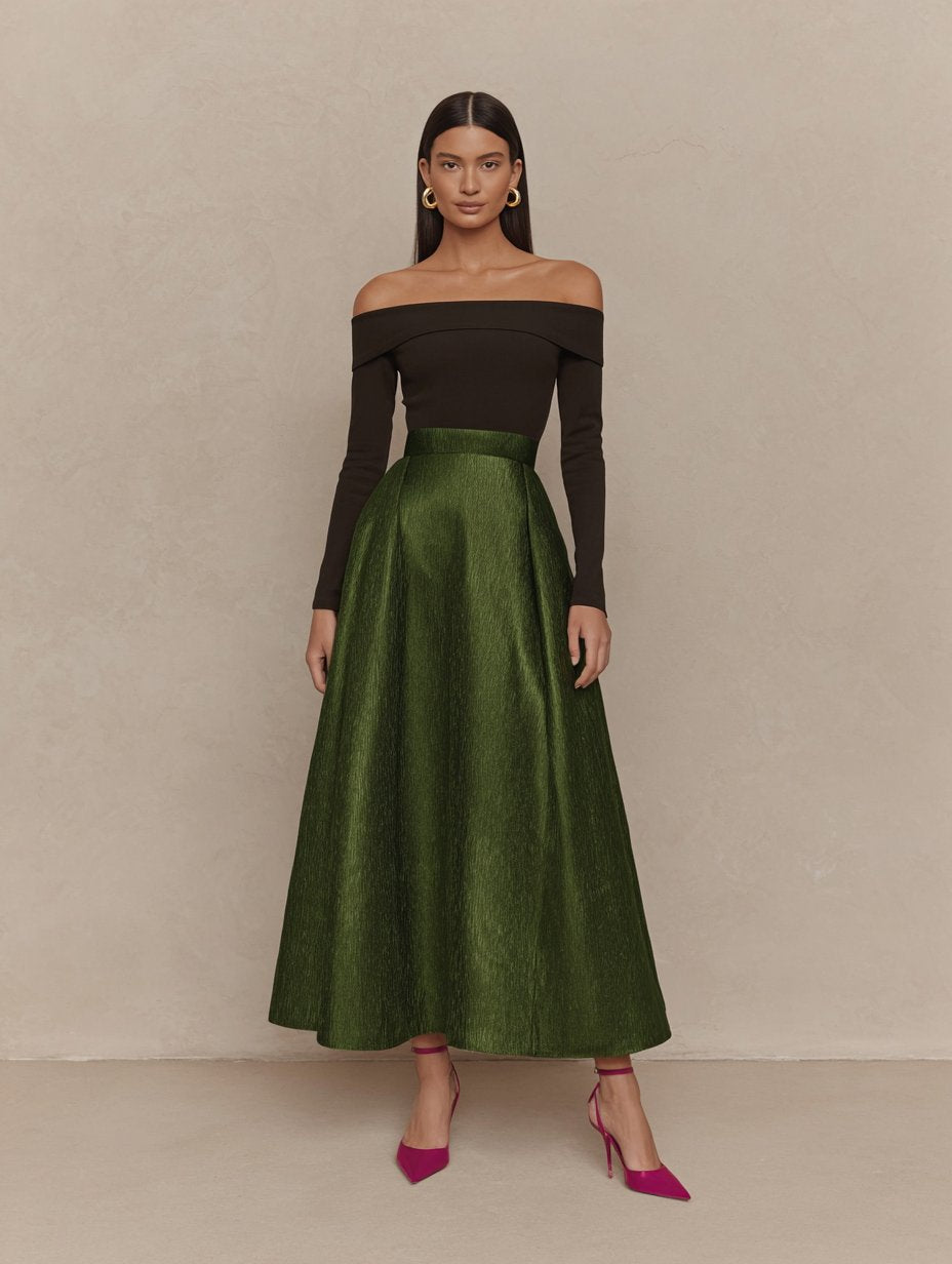 Autumn A-Line Midi Skirt Regular Waistline Casual Style Women's Fashion High Quality Fabric Comfortable Fit Skirts