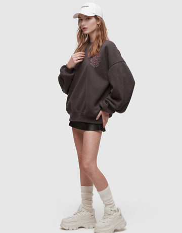 Autumn Winter Crew Neck Casual Straight Sleeve Fit Style Women's Top Fashionable Comfortable Streetwear Pullover