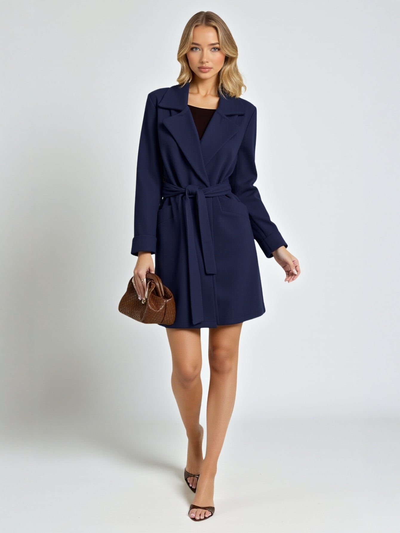 Women's Coats Winter Fashion Comfortable Decent 2025 Plaid Lace-Up French Lapel Long Sleeve Street Daily Coats