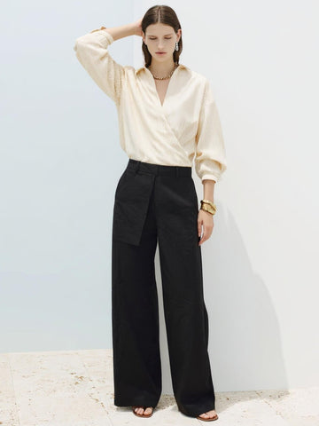 2025 Women's Autumn Winter Shirts Daily Fashion Solid Color Long Sleeve V-Neck Regular Fit Casual Office Lady Shirts