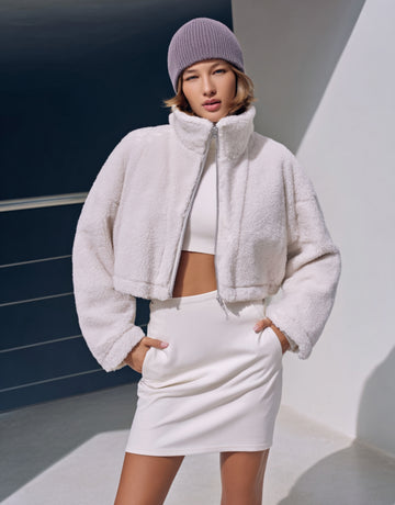 Women's Autumn Winter Coats Fashion Basics Solid Color Zipper High Neck Long Sleeve Daily Coats