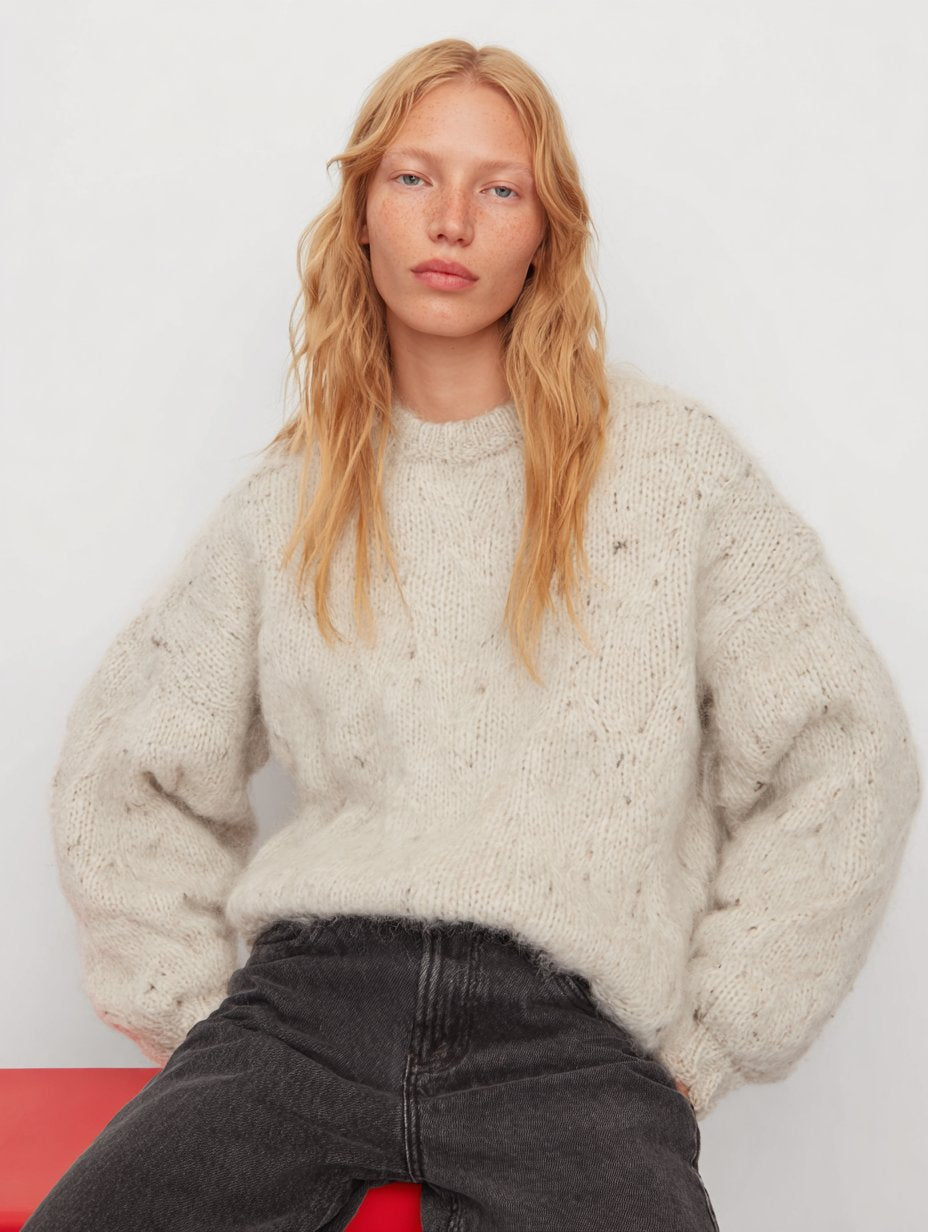 Winter Sweater Casual Loose Long Sleeve Round Neck Straight Tube Sleeve Regular Length Women's Top Fashion Clothes