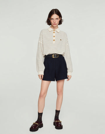 Women's Shirts Autumn Winter Fashion Daily 2025 Elegant Chic Striped Long Sleeve POLO Shirts