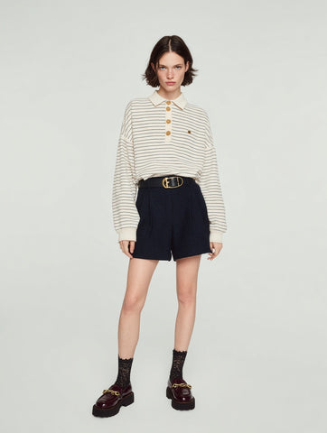 Women's Shirts Autumn Winter Fashion Daily 2025 Elegant Chic Striped Long Sleeve POLO Shirts