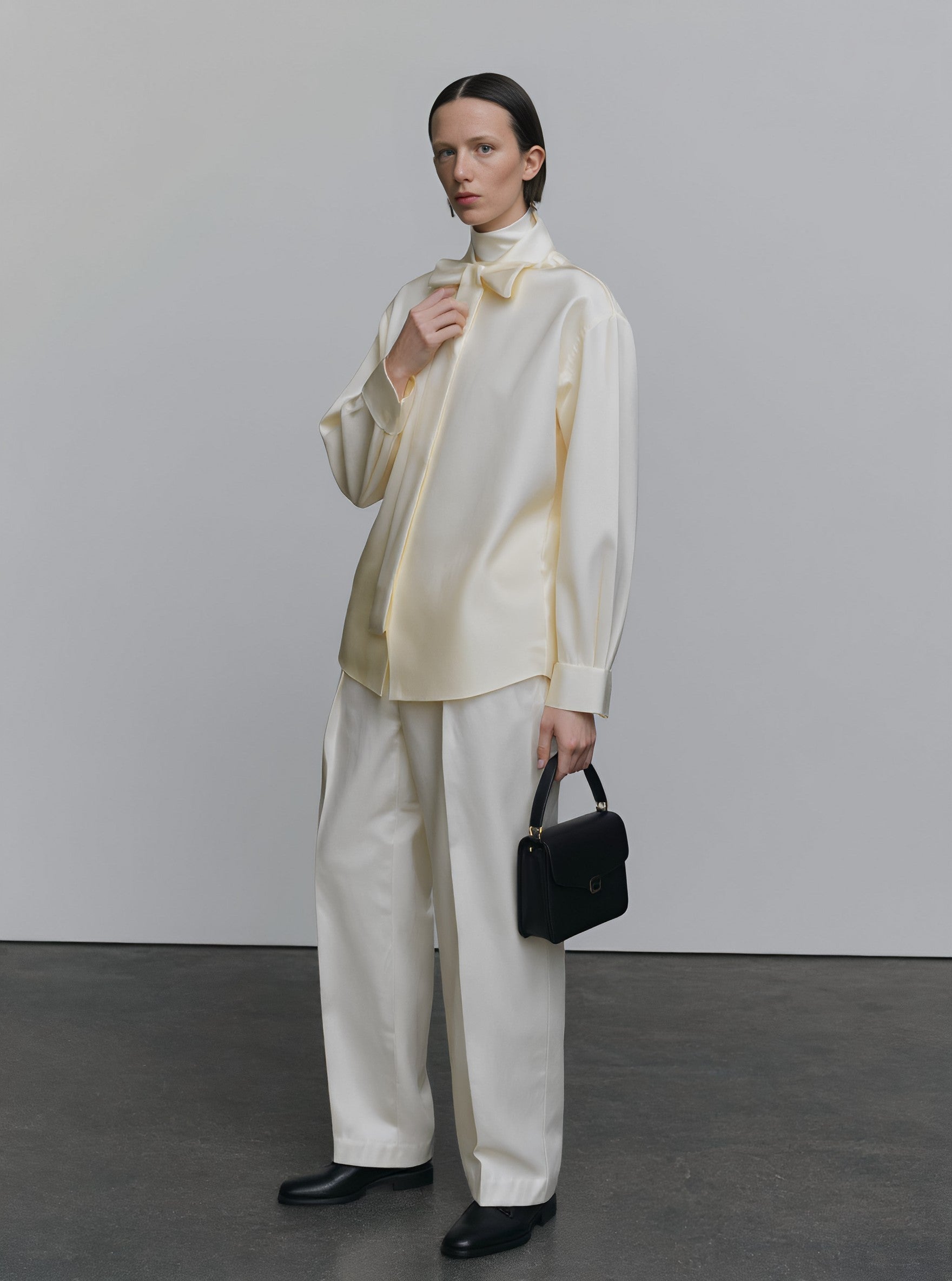 Loose Fit High Collar Casual Shirt Regular Length Women's Top Autumn Fashion Comfortable Breathable Loose Style