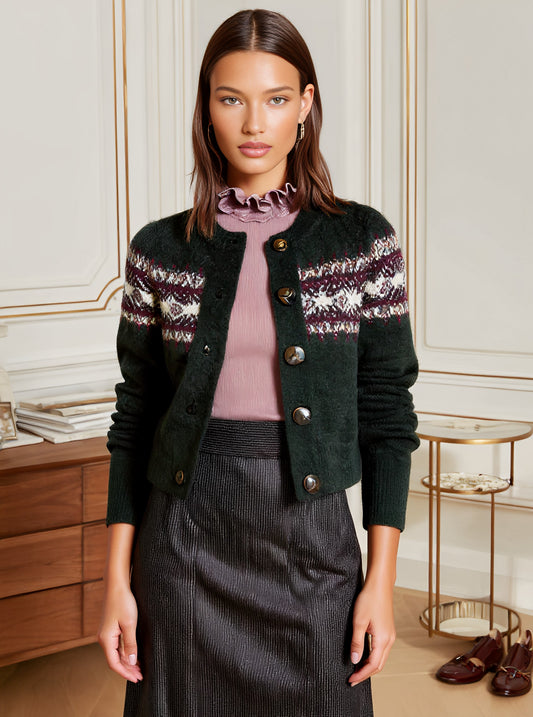 Autumn Cardigan Long Sleeve Round Neck Fit Straight Sleeve Casual Style Regular Length Women's Open Front Knitwear