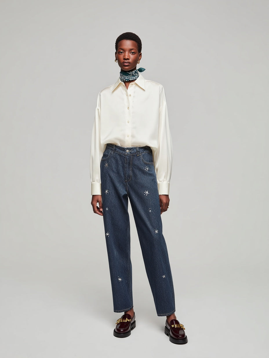 Women's Shirts Autumn Winter 2025 Elegant Buttoned Plain Long Sleeve Turn-down Collar Casual Shirts