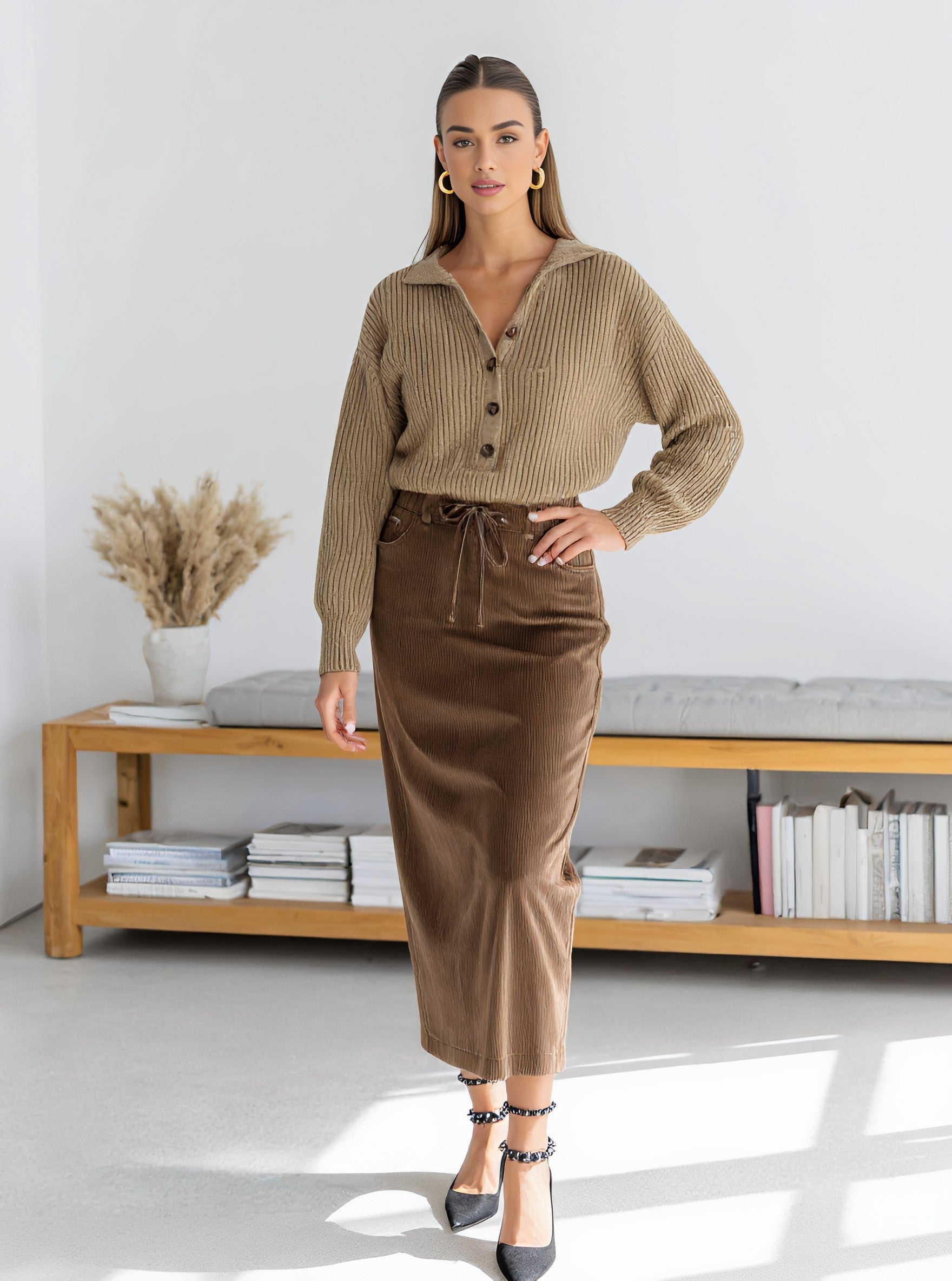 Casual Mid-Length Tight Skirt Regular Waistline Style Women's Fashion Spring Autumn Seasonal Skirts