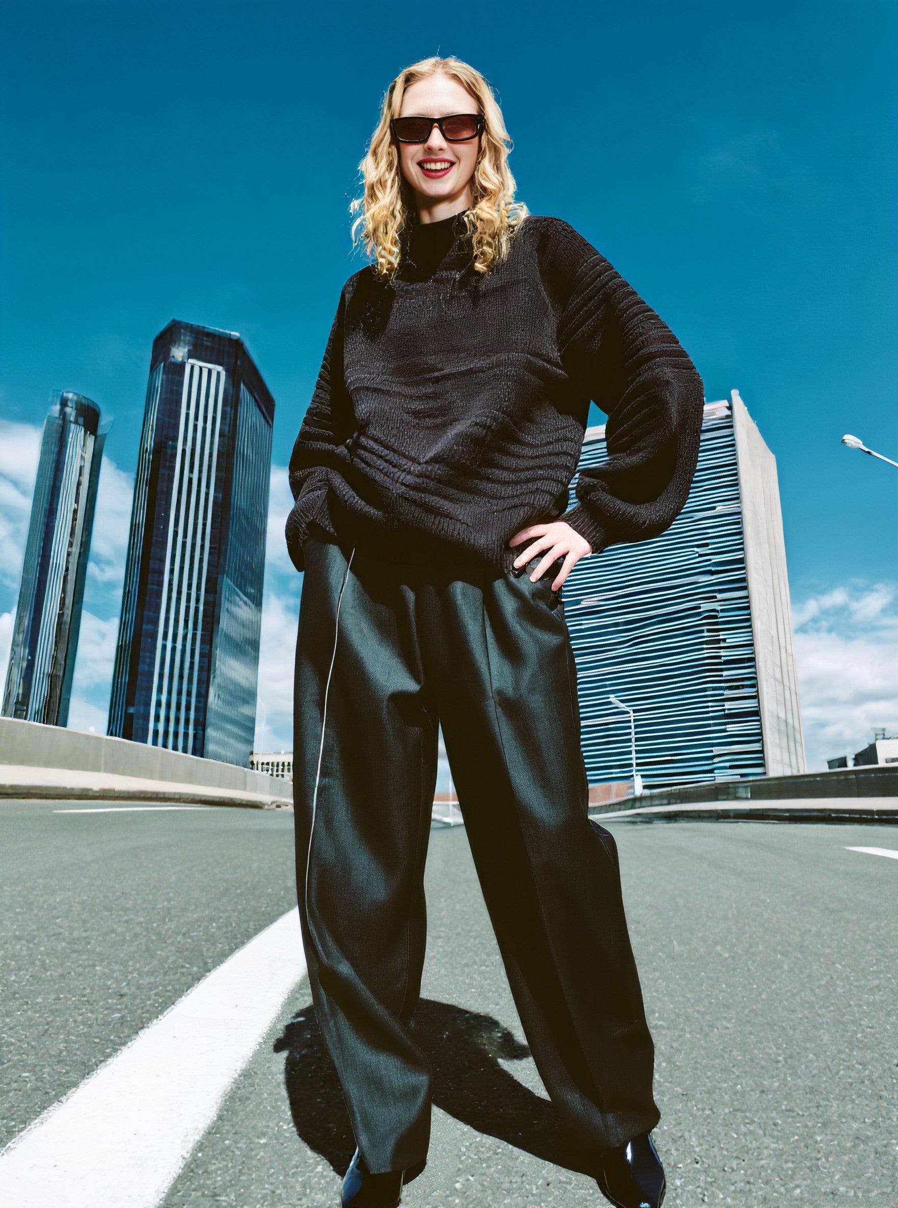 Loose Fit Long Sleeve Sweater Casual Style Half High Collar Straight Sleeve Autumn Top Women's Fashion Comfortable Knitwear