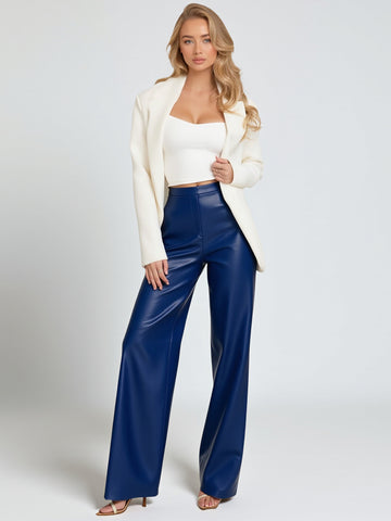 Women's Fashion Simple Minimalism Autumn Winter Independent Station Crew Neck Long Sleeve Sexy Pants for Ladies