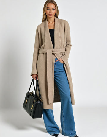 Women's Cardigan Loose Fit Long Sleeve Lace-Up Sweater Thick Large Lapel Versatile Autumn Winter Lazy Style