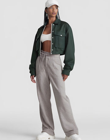 Casual Straight Leg Pants Full Length Fit Mid Waist Autumn Fashion Women's Sportswear Bottoms