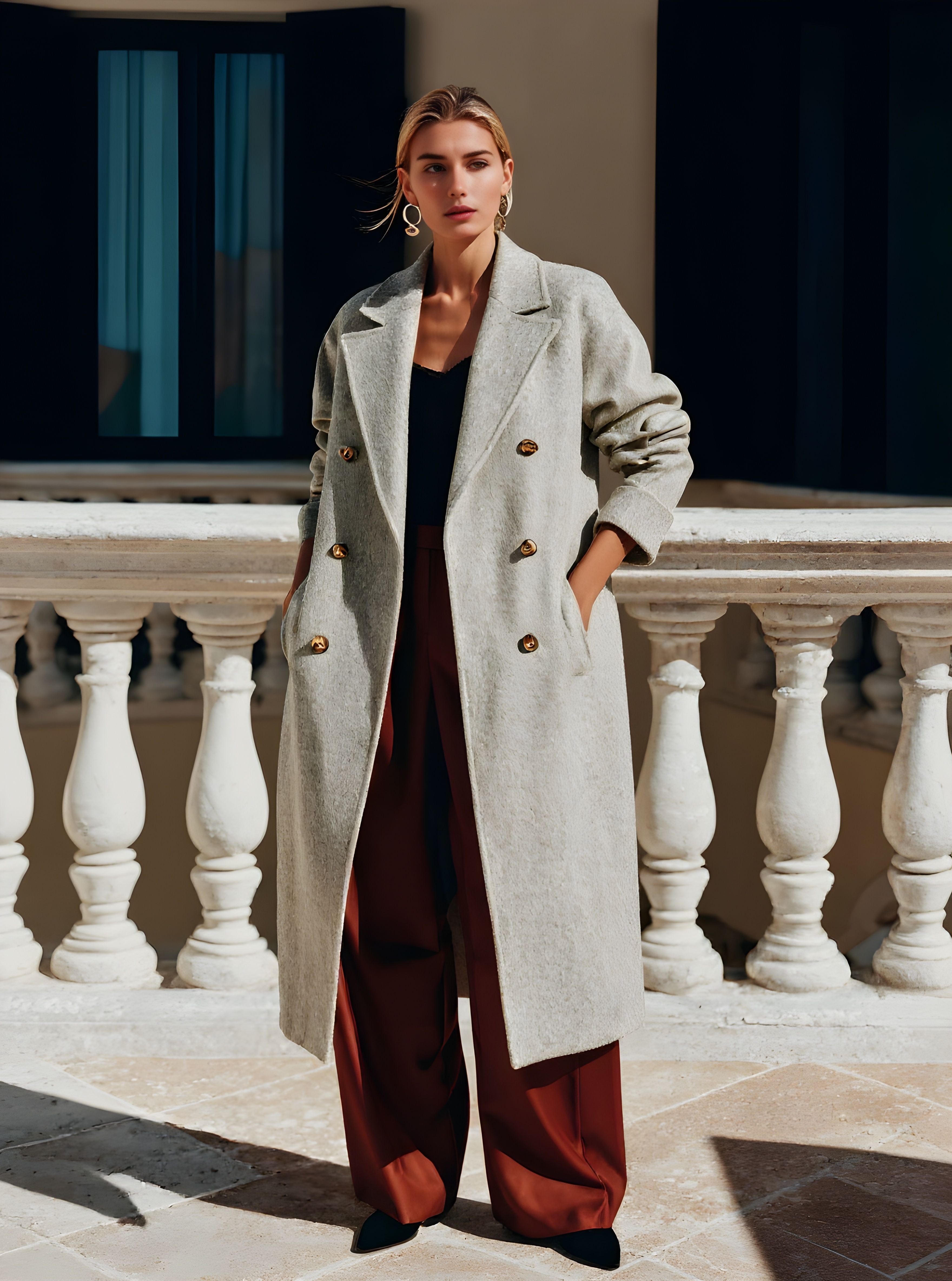 Women's Winter Jackets Autumn Winter Elegant Edgy 2025 Buttoned Plain Long Sleeve Lapel Commute Coats