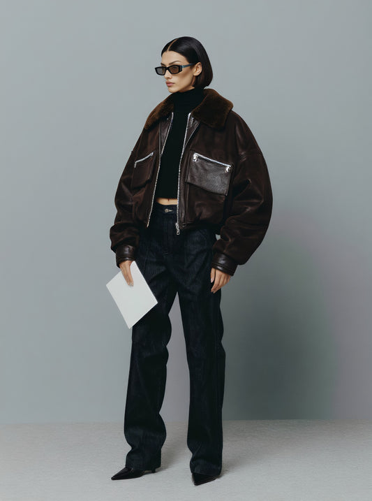 Fur One Women's Casual Style Winter Clothes Integrated Fur Outerwear