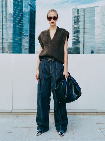 Autumn Casual Fit Sweater V-Neck Long Sleeve Straight Sleeve Regular Length Top Comfortable Style Women's Knitwear